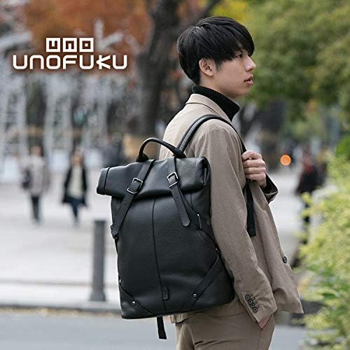 Amazon.co.jp: [Unofuku] オールレザーリュックサック ロールトップ
